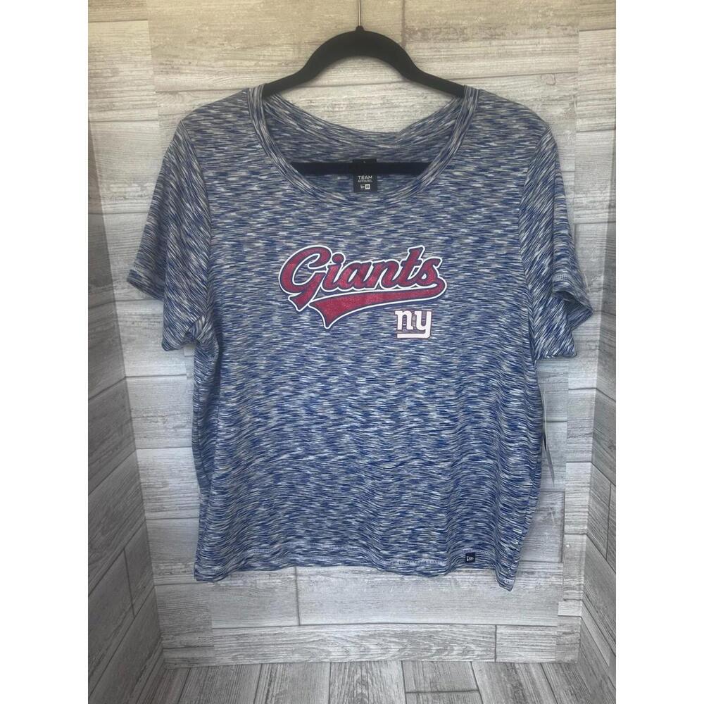 New Era Women's XL New York Giants Space-Dye Glitter Blue T-Shirt NWT